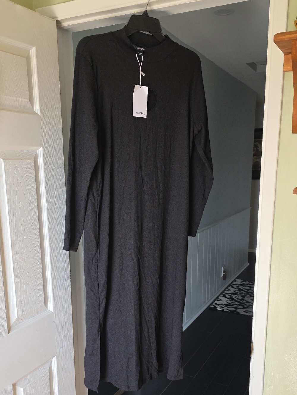 Monki Black Long Sleeve Dress
